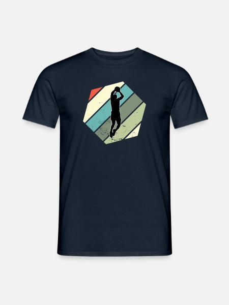 Basketball Motiv Retro Basketball Trainings Herren - Männer T-Shirt - Navy