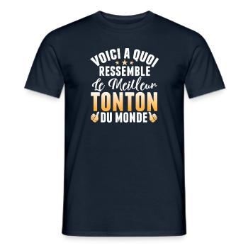 voici a quoi ressemble le meilleur tonton du monde - T-shirt homme - marine - Devant - AI Model Male 178 light (178cm)