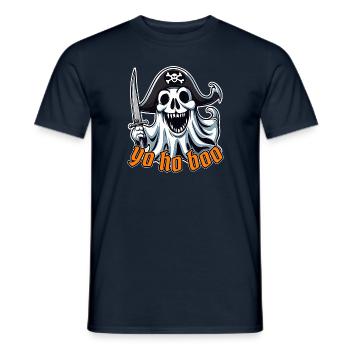 Lustig Halloween Piraten Geist T-Shirt Sweatshirt - Männer T-Shirt - Navy - Vorne - AI Model Male 178 light (178cm)