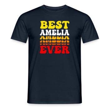 Groovy Vintage Custom Amelia Name - Cute Best - Men's T-Shirt - navy - Front - AI Model Male 178 light (178cm)