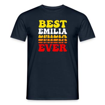 Groovy Vintage Custom Emilia Name - Mignon Meilleur - T-shirt homme - marine - Devant - AI Model Male 178 light (178cm)