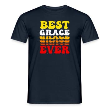 Cute Best Grace Ever - Groovy Vintage Custom - T-shirt homme - marine - Devant - AI Model Male 178 light (178cm)