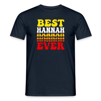 Best Hannah Ever - Mignon Groovy Vintage Custom - T-shirt homme - marine - Devant - AI Model Male 178 light (178cm)