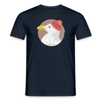 Möwe rote Mütze | moin - Männer T-Shirt - Navy - Vorne - AI Model Male 178 light (178cm)