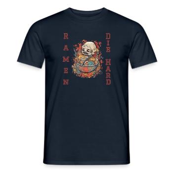 Ramen Die Hard - Pour quelqu’un qui aime les ramen - T-shirt homme - marine - Devant - AI Model Male 178 light (178cm)