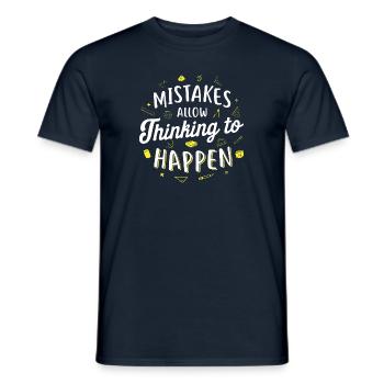 Mistakes allow thinking to happen - teacher school - Men's T-Shirt - navy - Front - AI Model Male 178 light (178cm)