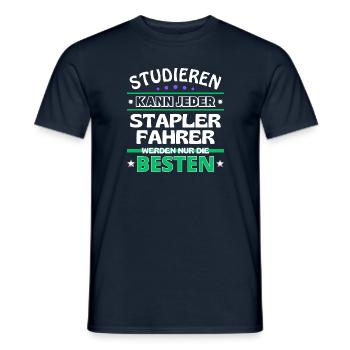 Studieren kann jeder Staplerfahrer sind die Besten - Männer T-Shirt - Navy - Vorne - AI Model Male 178 light (178cm)