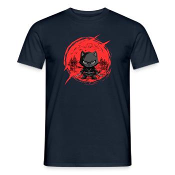 Fierce Ninja Cat - T-Shirt For Cat Lovers - Men's T-Shirt - navy - Front - AI Model Male 178 light (178cm)