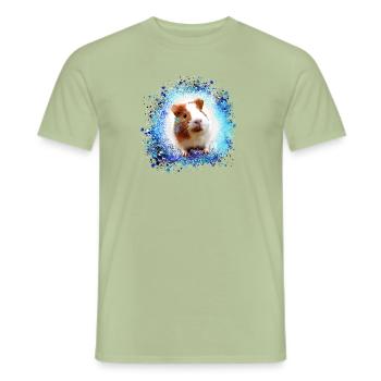 cobaye, graffiti,peinture,vert,bleu - T-shirt homme - vert sauge - Devant - AI Model Male 178 light (178cm)