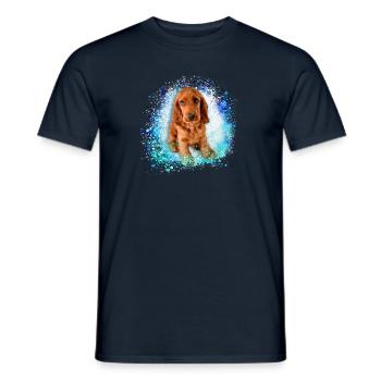 cockerspaniel ,braun,graffiti,malerei,blau,welpe - Männer T-Shirt - Navy - Vorne - AI Model Male 178 light (178cm)