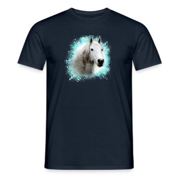 pferd ,schimmel ,graffiti , malerei,weisses pferd, - Männer T-Shirt - Navy - Vorne - AI Model Male 178 light (178cm)