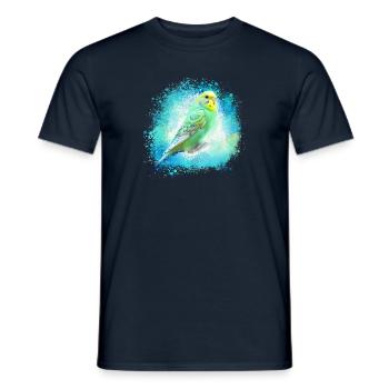 canary, graffiti, bird, painting, colorful - Men's T-Shirt - navy - Front - AI Model Male 178 light (178cm)