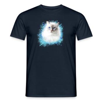 chat persan, chat siamois, chat, chat bleu, graffiti - T-shirt homme - marine - Devant - AI Model Male 178 light (178cm)