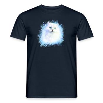 persian cat,siam cat,cat,white cat, graffiti - Men's T-Shirt - navy - Front - AI Model Male 178 light (178cm)