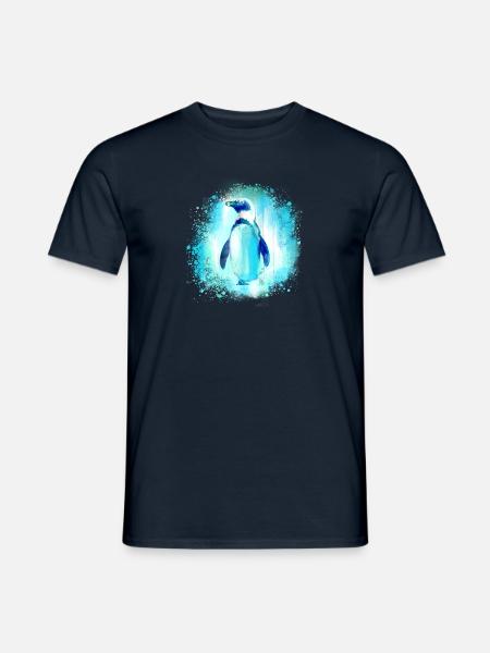 pinguin,blau,malerei,bunt,aquarell,graffiti - Männer T-Shirt - Navy