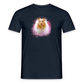 hamster, graffiti,malerei,pink,goldhamster - Männer T-Shirt - Navy - Vorne - AI Model Male 178 light (178cm)