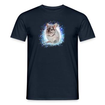 chinchilla, graffiti, peintre, bleu, animal de compagnie, - T-shirt homme - marine - Devant - AI Model Male 178 light (178cm)