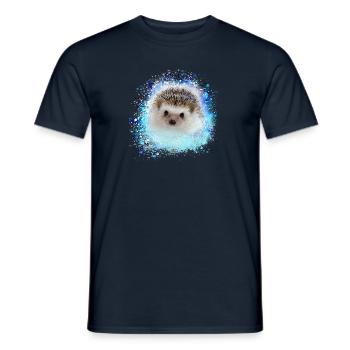 hérisson, bébé, graffiti, peinture, bleu, - T-shirt homme - marine - Devant - AI Model Male 178 light (178cm)