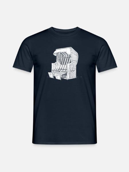 Strandkorb Nordsee Ostsee Nordseeinseln Geschenk - Männer T-Shirt - Navy