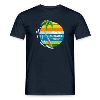 Hallo Sommer - Männer T-Shirt - Navy - Vorne - AI Model Male 178 light (178cm)