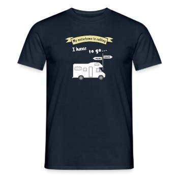 motorhome is calling i have to go - T-shirt homme - marine - Devant - AI Model Male 178 light (178cm)