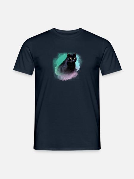 katze,siamkatze,schwarze katze,aquarell ,bunt - Männer T-Shirt - Navy