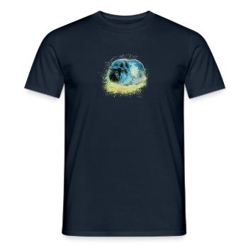 cochon d’Inde, graffiti, peinture, bleu, rose, pop-art - T-shirt homme - marine - Devant - AI Model Male 178 light (178cm)