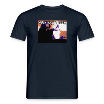 Saint Halloween, Halloween, nonne, film, araignée - T-shirt homme - marine - Devant - AI Model Male 178 light (178cm)