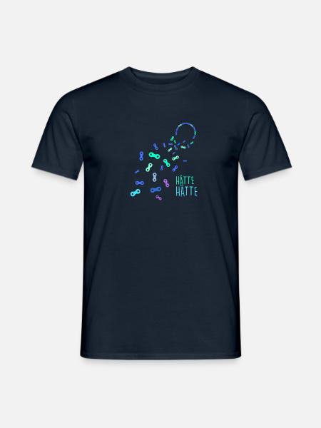 hätte hätte fahrradkette,abstrakt,pink, kette,neon - Männer T-Shirt - Navy