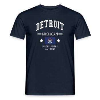 Detroit - Men's T-Shirt - navy - Front - AI Model Male 178 light (178cm)