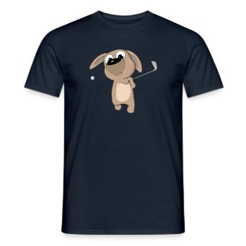 Welpe Golf Schwung - Männer T-Shirt - Navy - Vorne - AI Model Male 178 light (178cm)
