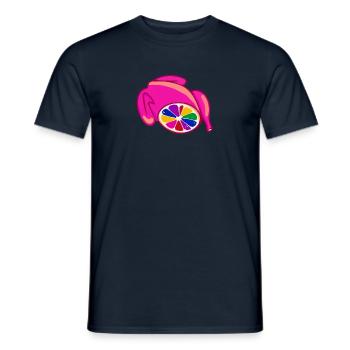 chicken, chicken, pink chicken,comic,LGBT - Men's T-Shirt - navy - Front - AI Model Male 178 light (178cm)