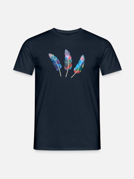 federn,bunt,feder,graffiti - Männer T-Shirt - Navy