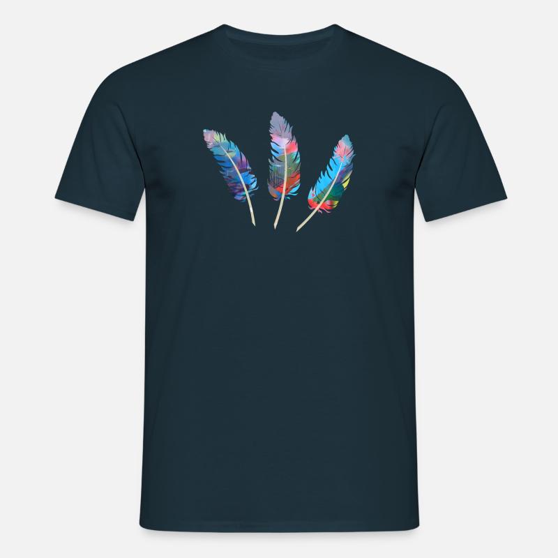 federn,bunt,feder,graffiti - Männer T-Shirt - Navy