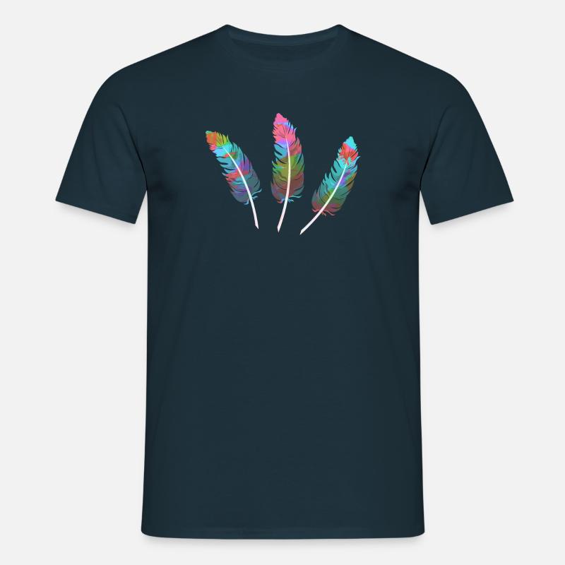 federn,bunt,feder,graffiti - Männer T-Shirt - Navy