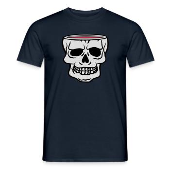 Becher Totenkopf Horror Halloween - Männer T-Shirt - Navy - Vorne - AI Model Male 178 light (178cm)