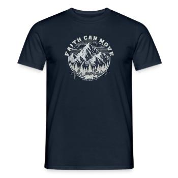 Faith can move Mountains, Christian gift. - Men's T-Shirt - navy - Front - AI Model Male 178 light (178cm)