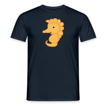 Hyppocampe little sea horse cute orange - Men's T-Shirt - navy - Front - AI Model Male 178 light (178cm)
