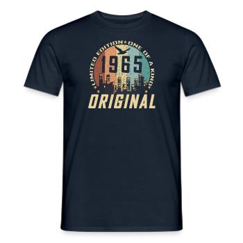 Vintage Décembre 1965 Cadeau d Anniversaire 59 ans - T-shirt homme - marine - Devant - AI Model Male 178 light (178cm)