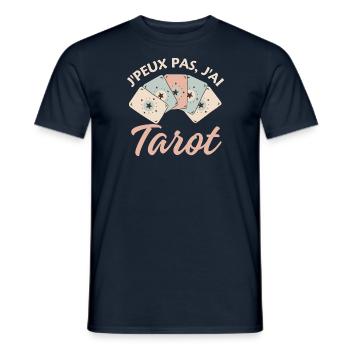 Tarot jeu de cartes poker - T-shirt homme - marine - Devant - AI Model Male 178 light (178cm)