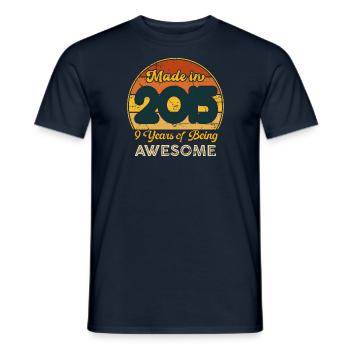 Jahrgang 2015 - Jahrgang 2015 Retro Jubiläum - Männer T-Shirt - Navy - Vorne - AI Model Male 178 light (178cm)