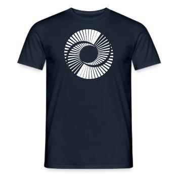 geometric spiral shape design - Men's T-Shirt - navy - Front - AI Model Male 178 light (178cm)