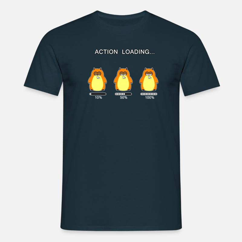 Action loading... (whiteline) - Männer T-Shirt - Navy
