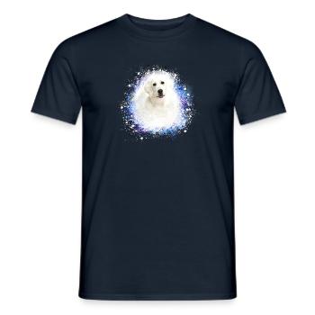 hund,Kuvas,labrador,Graffiti ,Malerei, blau - Männer T-Shirt - Navy - Vorne - AI Model Male 178 light (178cm)
