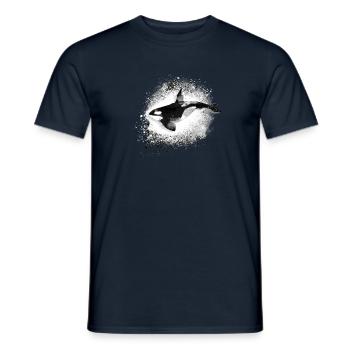 Wal,killerwal,schwarz,meer, malerei,orcas, fisch - Männer T-Shirt - Navy - Vorne - AI Model Male 178 light (178cm)