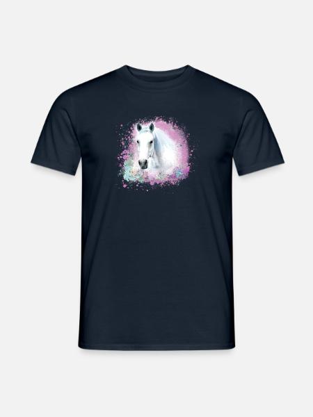 pferd ,schimmel ,graffiti , malerei,weisses pferd - Männer T-Shirt - Navy