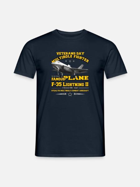 Stealth Kampfflugzeug F-35 Lightning II - Männer T-Shirt - Navy