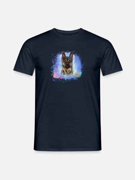 schäferhund ,hund,graffiti, deutscher schäferhund, - Männer T-Shirt - Navy