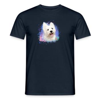 West Highland White Terrier,terrier,dog,graffiti - Men's T-Shirt - navy - Front - AI Model Male 178 light (178cm)