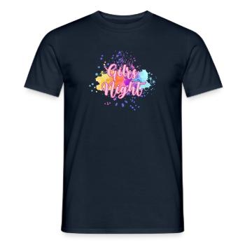 girls night,sterne,rosa,pink,girly,bunt,aquarell - Männer T-Shirt - Navy - Vorne - AI Model Male 178 light (178cm)